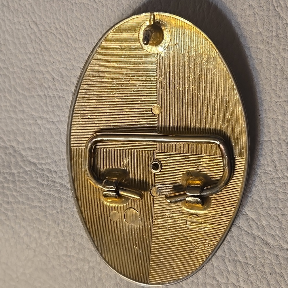 Western goldtone buckle with horse & rider 3.25" X 2.25" - Picture 2 of 2